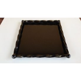   Kovácsoltvas hamutálca - négyzet alakú - fekete - 600x400 mm