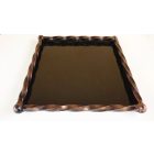 KOVÁCSOLTVAS HAMUTÁLCA - NÉGYZET ALAKÚ -  600x400 MM - RÉZ ANTIK