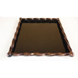   KOVÁCSOLTVAS HAMUTÁLCA - NÉGYZET ALAKÚ -  600x400 MM - RÉZ ANTIK