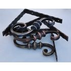 KOVÁCSOLTVAS POLCTARTÓ - 210X210 MM - RÉZ ANTIK