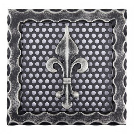 Kovácsoltvas kandalló szellőzőrács - 220 x 220 mm - ezüst antik