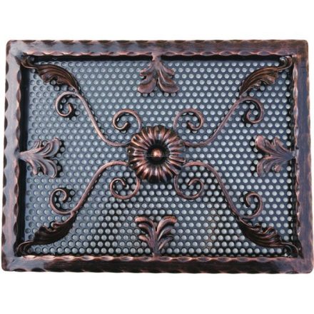 Kovácsoltvas kandalló szellőzőrács - 500 x 500 mm - réz antik - csavarozható