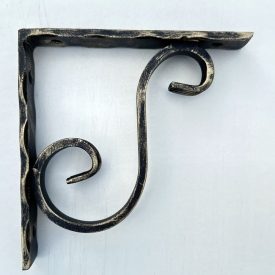 Kovácsoltvas polctartó konzol 150x150 mm - arany antik