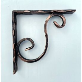 Kovácsoltvas polctartó konzol 150x150 mm - réz antik