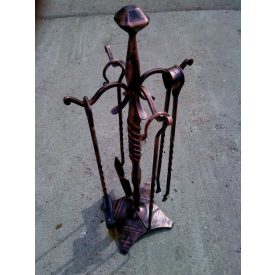 Kovácsoltvas kandalló szett  - 4 részes