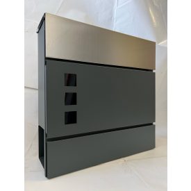 Modern postaláda antracit - inox színben