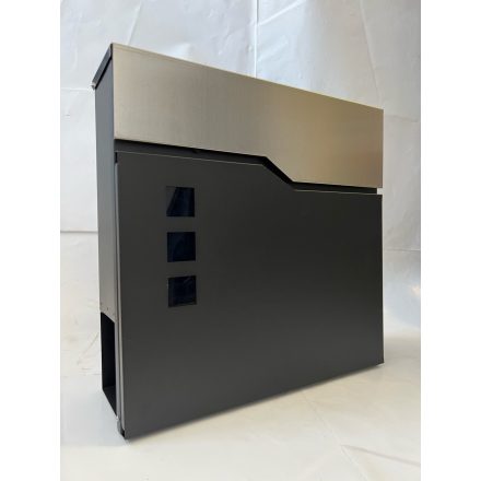 Modern postaláda fekete - inox színben