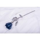 Kovácsoltvas örök rózsa díszdobozban METAL KÉK / KRÓM