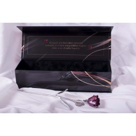 Kovácsoltvas örök rózsa díszdobozban PINK METAL/KRÓM