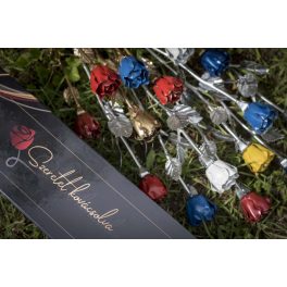 Díszdobozos kovácsoltvas rózsa - ékszer metál